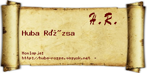Huba Rózsa névjegykártya