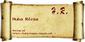 Huba Rózsa névjegykártya